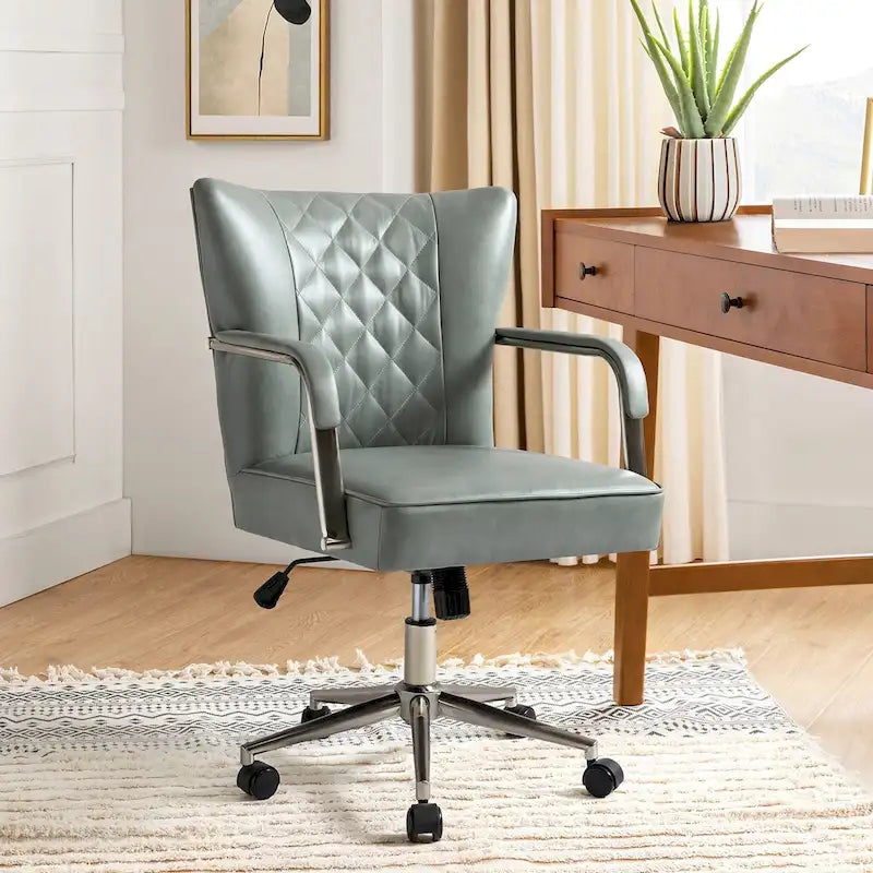 Chaise de bureau moderne pivotante et réglable en hauteur, capitonnée de diamants, par