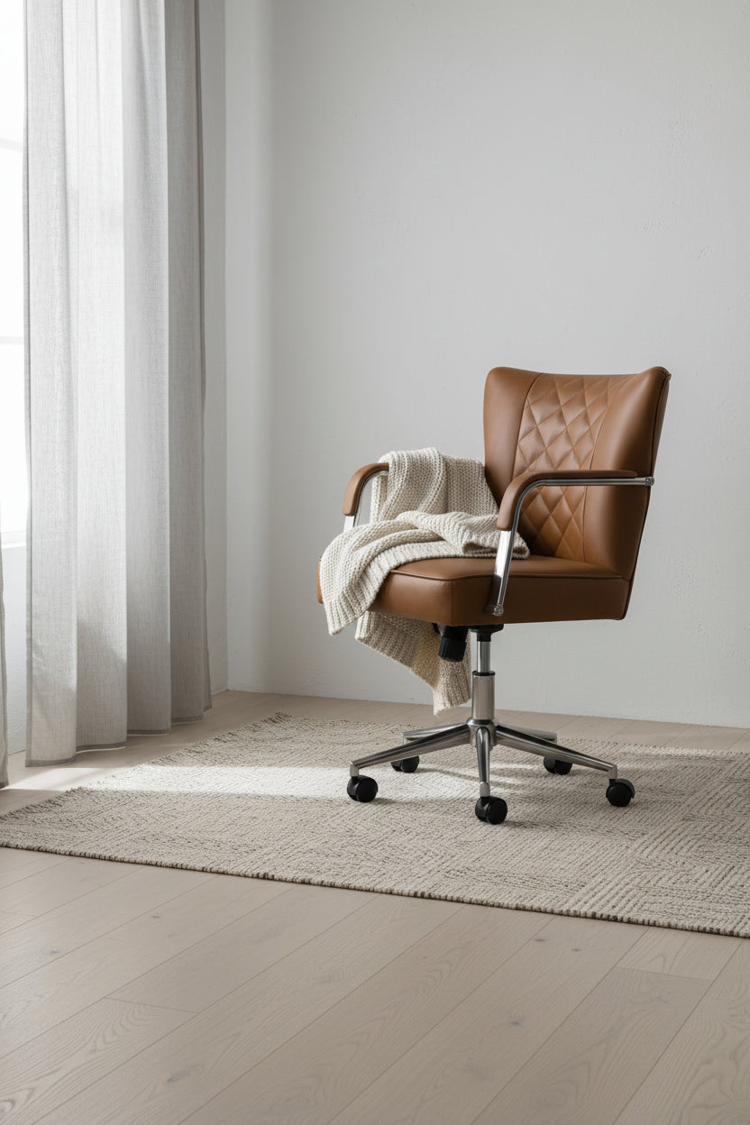 Felice Modern Swivel Height Adjustment Diamond-Tufted Office Chair by HULALA HOME