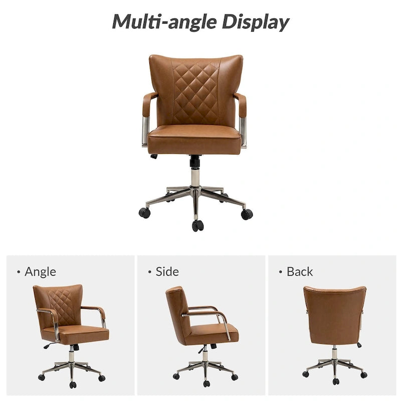 Chaise de bureau moderne pivotante et réglable en hauteur, capitonnée de diamants, par