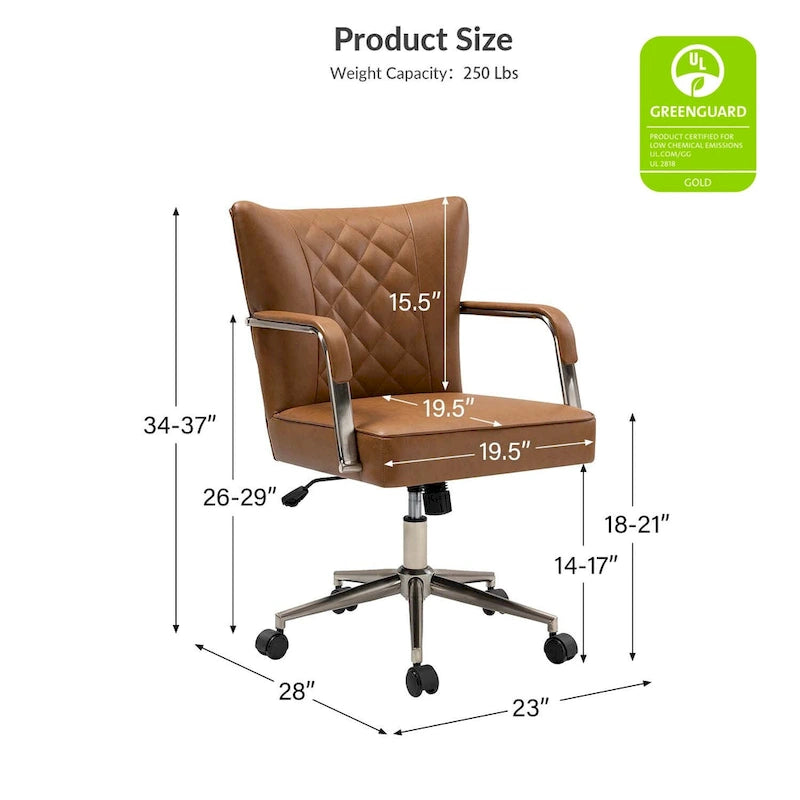 Chaise de bureau moderne pivotante et réglable en hauteur, capitonnée de diamants, par