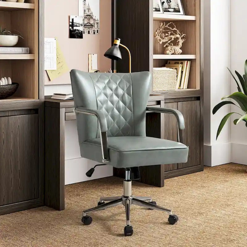 Chaise de bureau moderne pivotante et réglable en hauteur, capitonnée de diamants, par