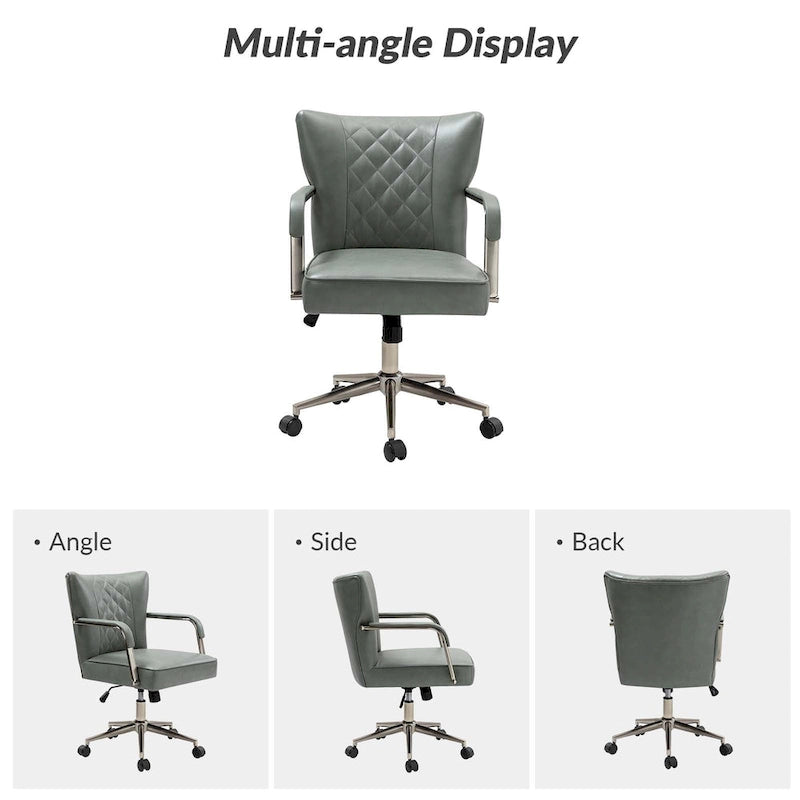 Chaise de bureau moderne pivotante et réglable en hauteur, capitonnée de diamants, par