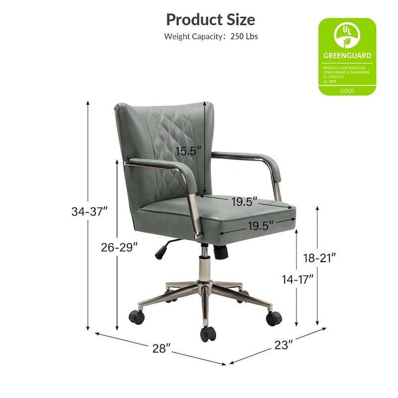 Chaise de bureau moderne pivotante et réglable en hauteur, capitonnée de diamants, par