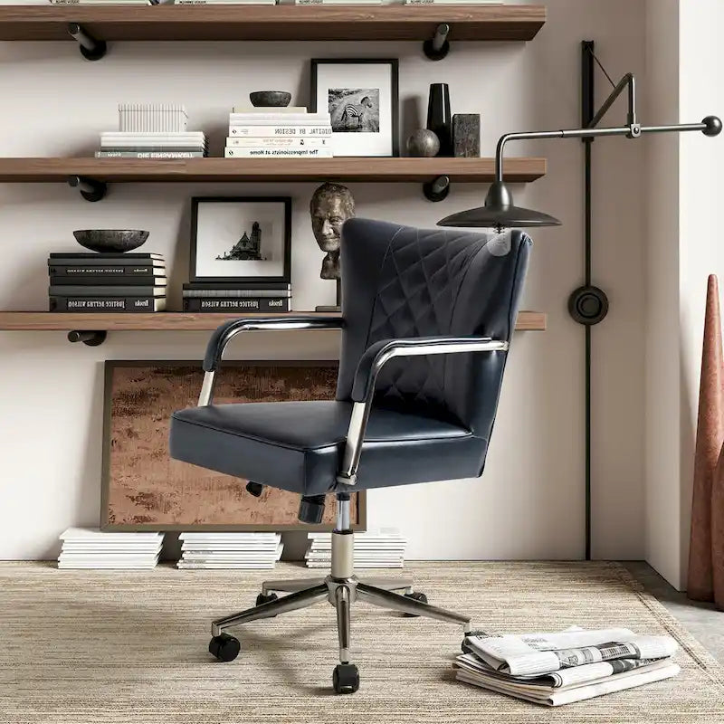 Chaise de bureau moderne pivotante et réglable en hauteur, capitonnée de diamants, par