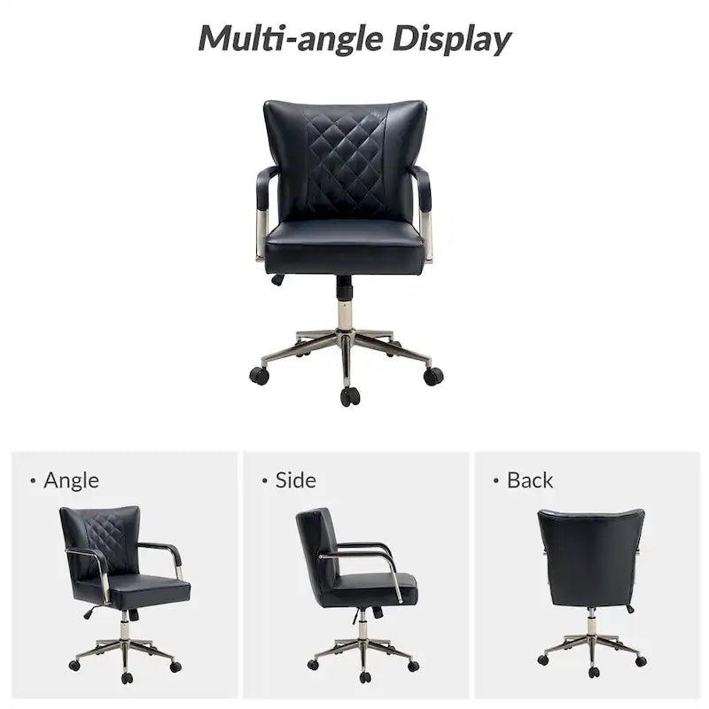 Chaise de bureau moderne pivotante et réglable en hauteur, capitonnée de diamants, par