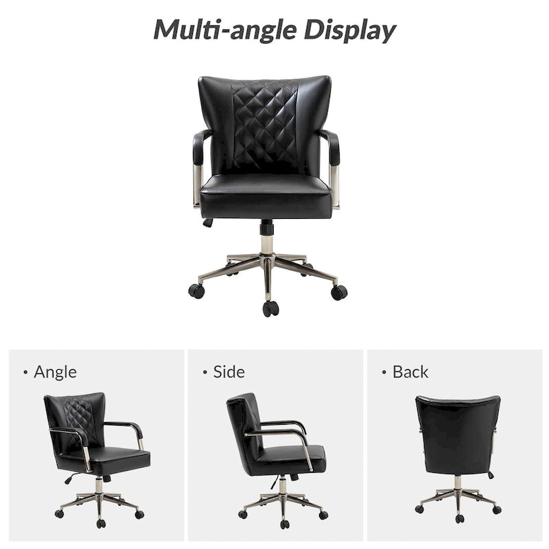 Chaise de bureau moderne pivotante et réglable en hauteur, capitonnée de diamants, par