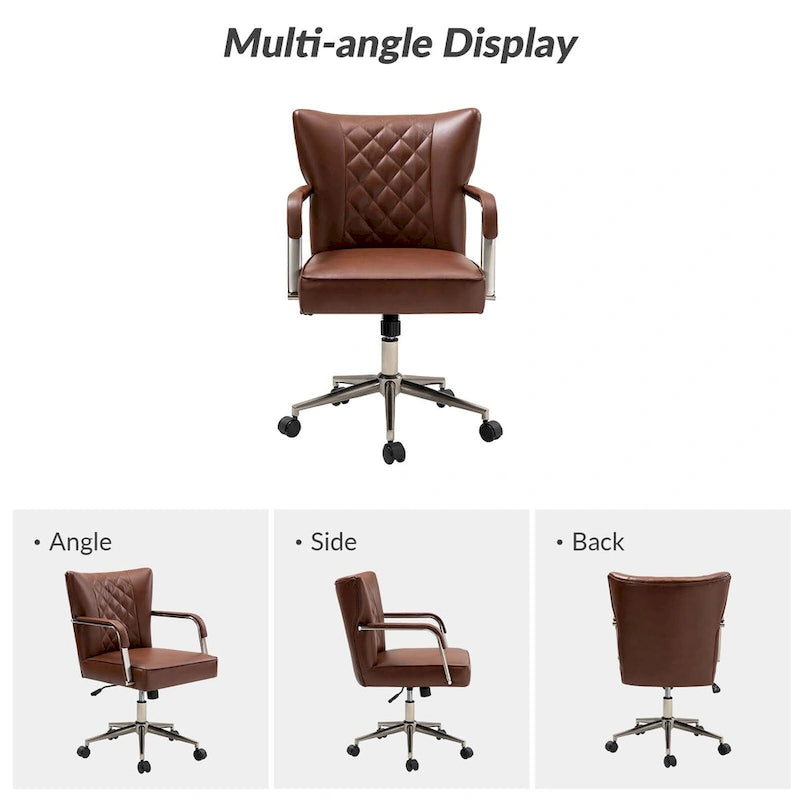 Chaise de bureau moderne pivotante et réglable en hauteur, capitonnée de diamants, par