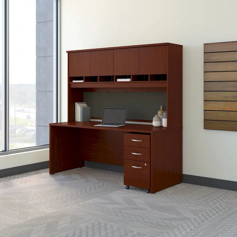 Bureau 72 x 30 avec armoirette et tiroirs par
