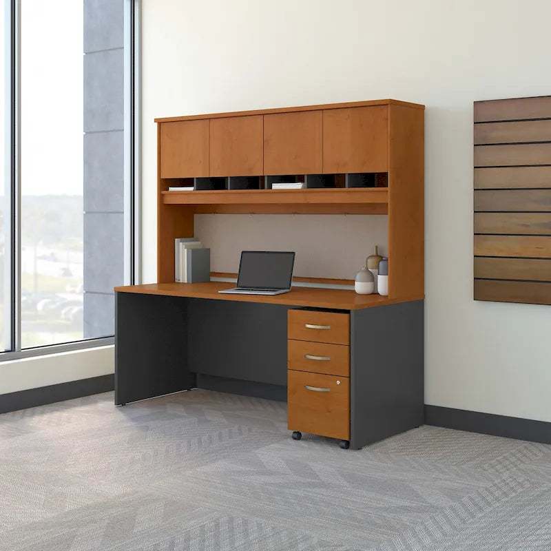 Bureau 72 x 30 avec armoirette et tiroirs par