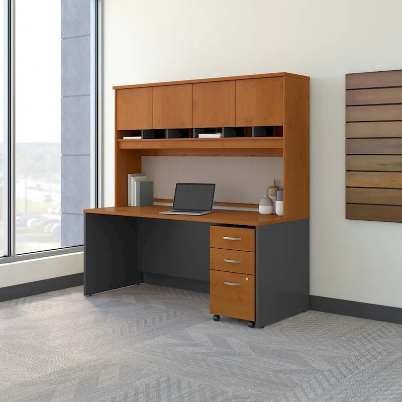Bureau 72 x 30 avec armoirette et tiroirs par