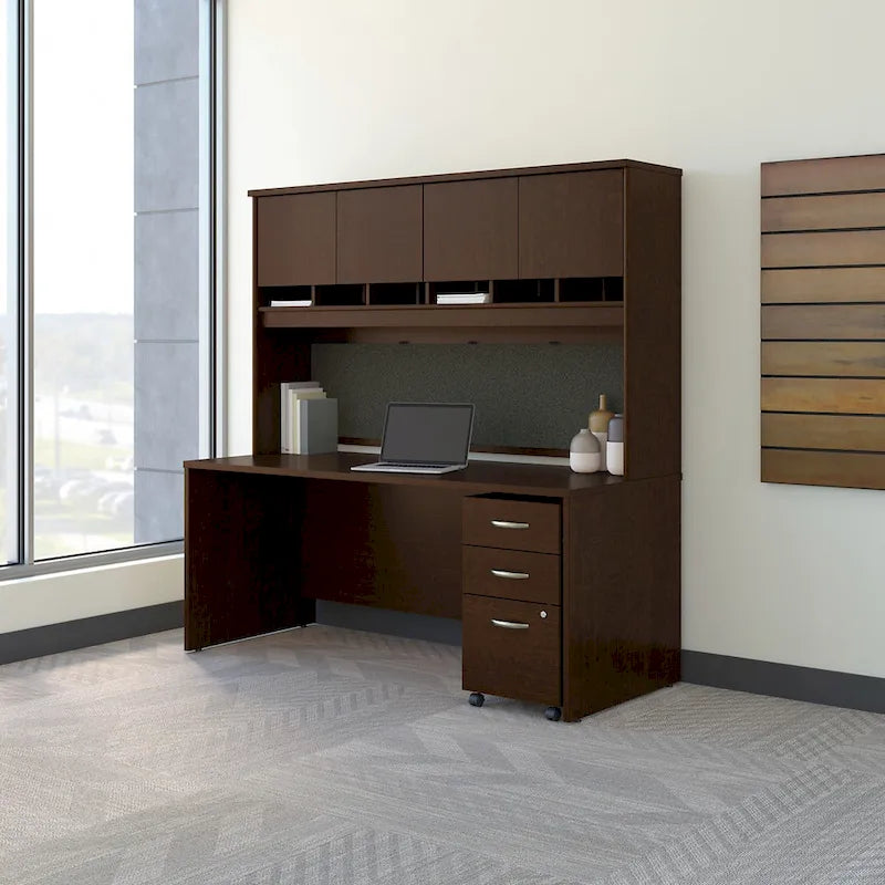 Bureau 72 x 30 avec armoirette et tiroirs par