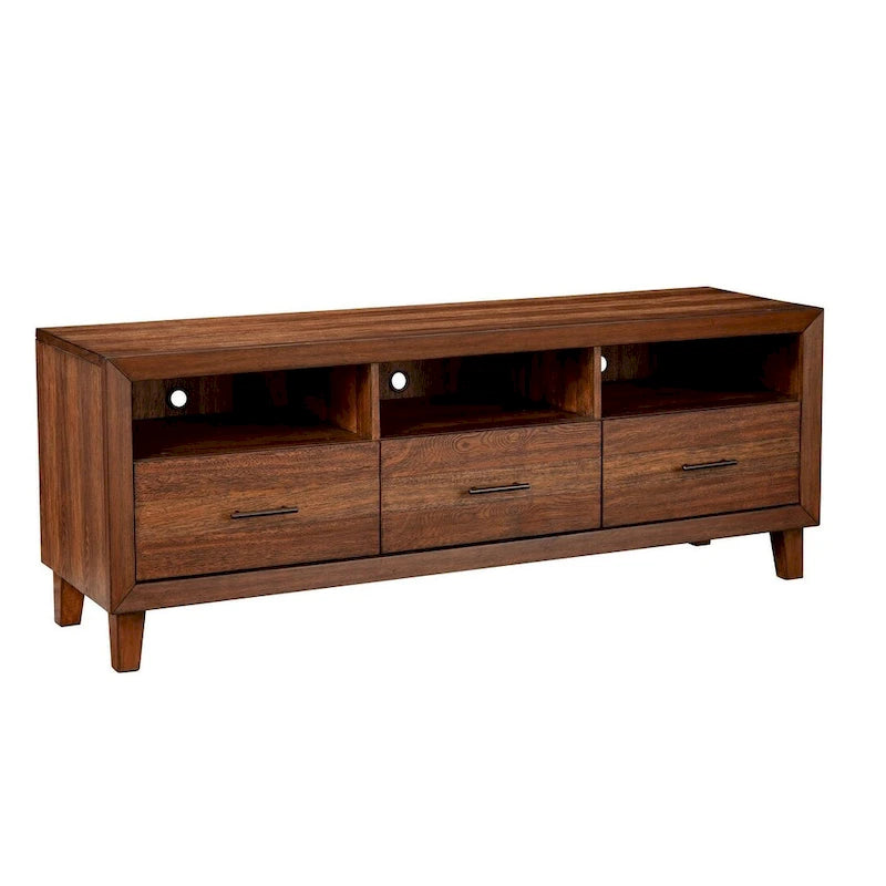 de meuble TV en bois, finition Toffee (marron)