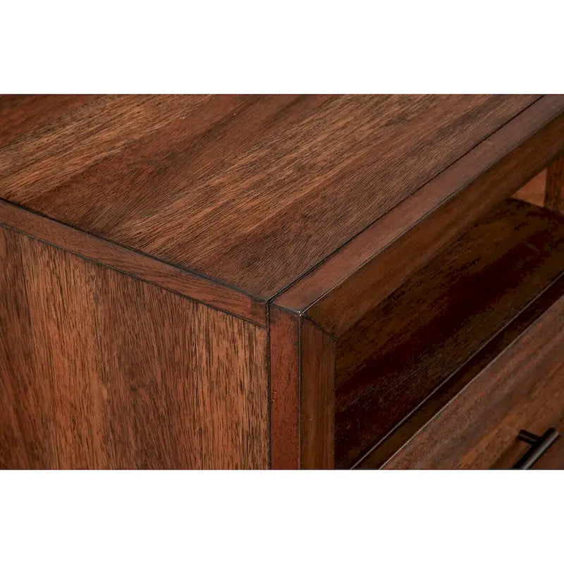 de meuble TV en bois, finition Toffee (marron)