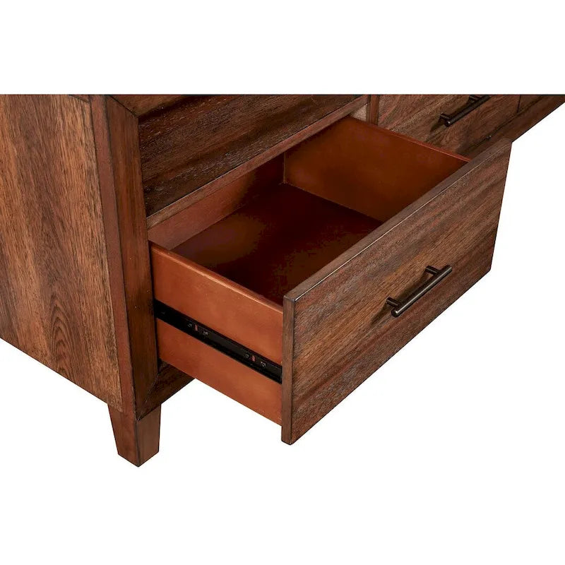 de meuble TV en bois, finition Toffee (marron)