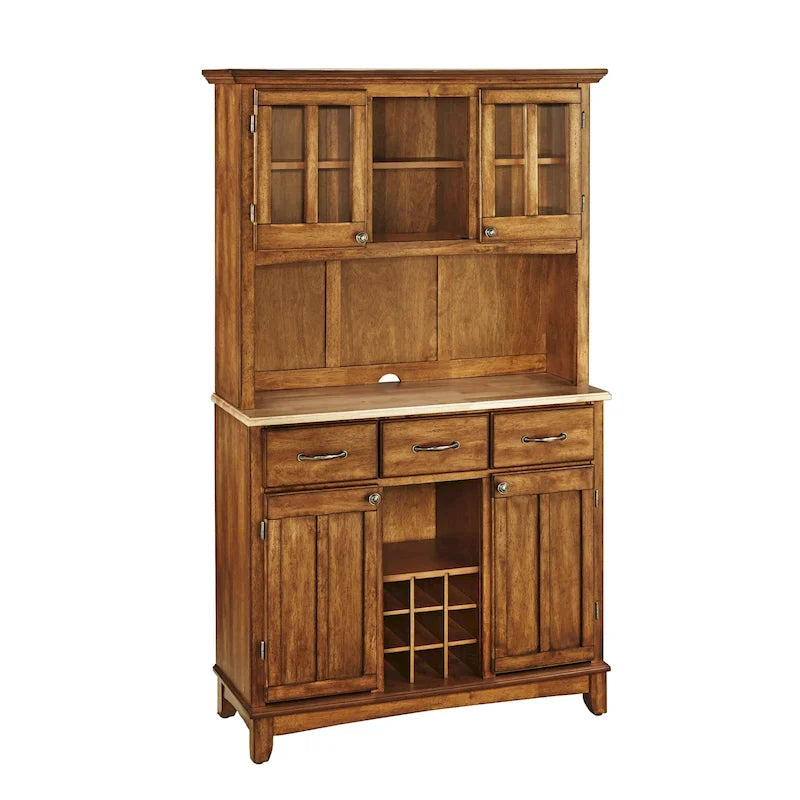 Buffet Of Buffets Buffet en bois marron avec huche - 44 x 17 x 72