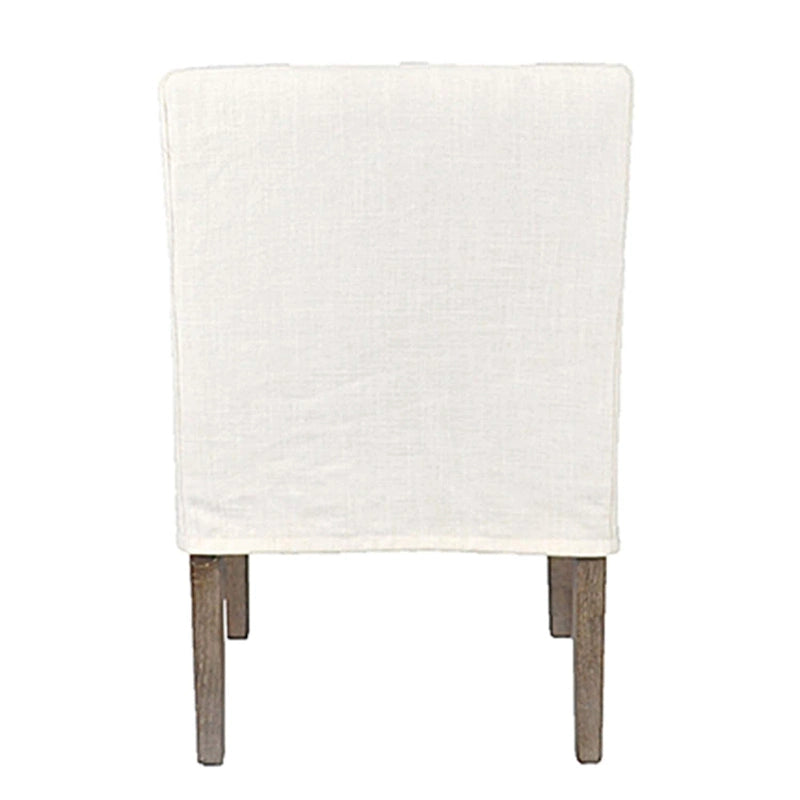 Fauteuil en lin crème et chêne de