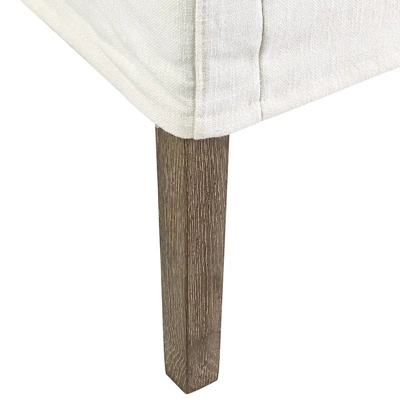 Fauteuil en lin crème et chêne de