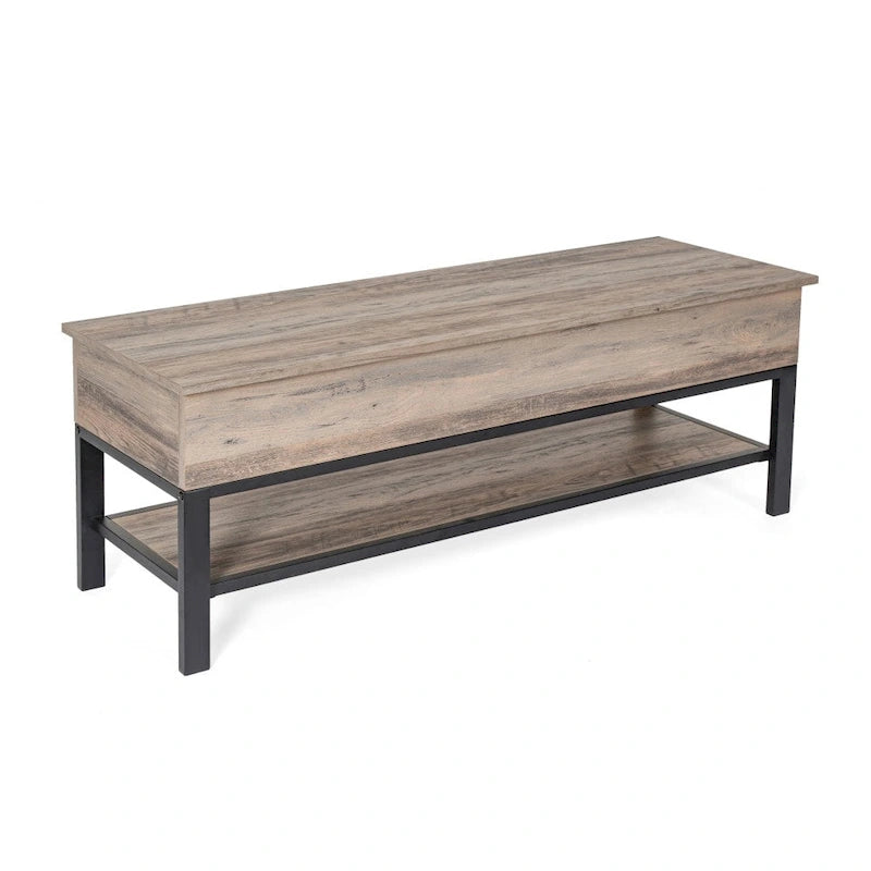 Banc d'entrée de ferme avec couvercle à charnière et rangement