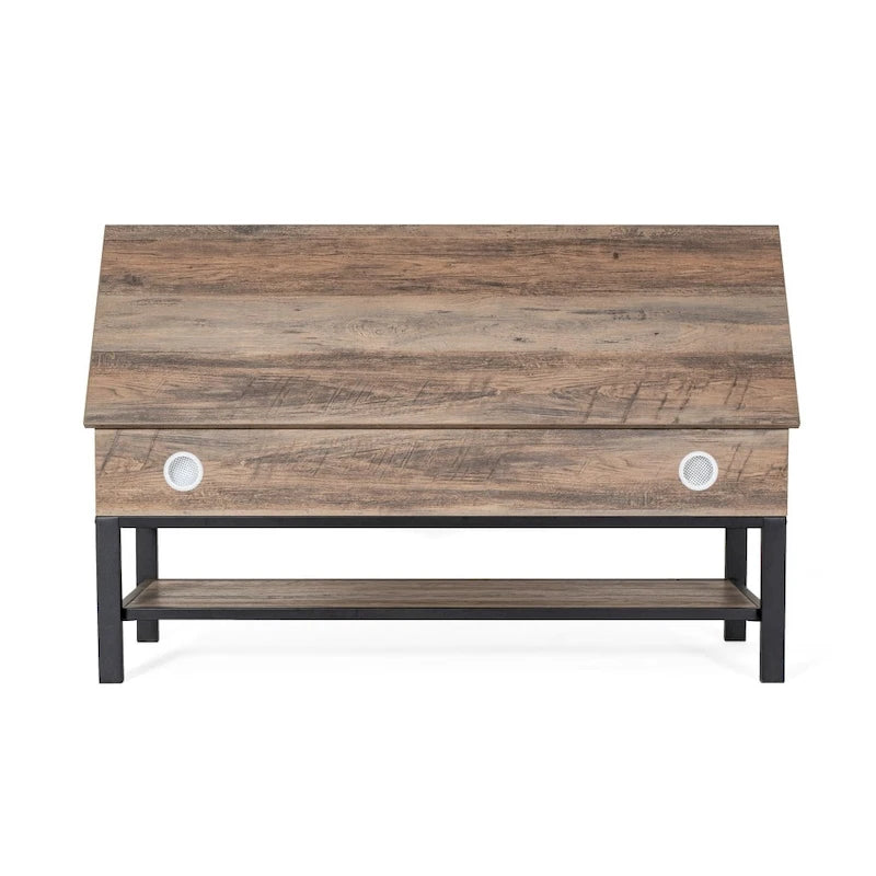 Banc d'entrée de ferme avec couvercle à charnière et rangement