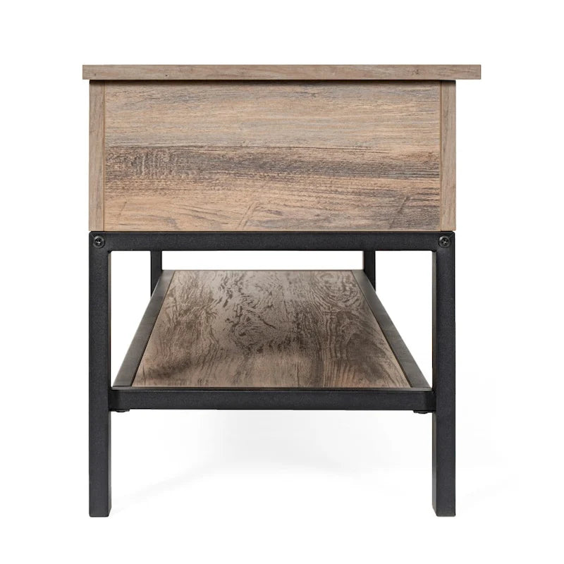 Banc d'entrée de ferme avec couvercle à charnière et rangement