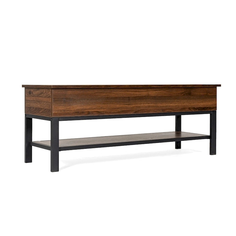 Banc d'entrée de ferme avec couvercle à charnière et rangement
