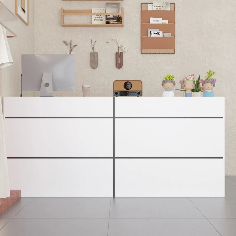 Comptoir d'accueil, dessus de comptoir de transaction, plateau de bureau laminé, table avant