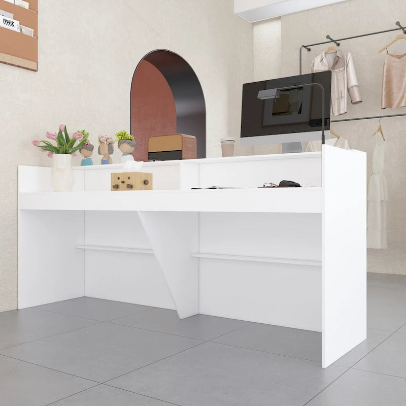 Comptoir d'accueil, dessus de comptoir de transaction, plateau de bureau laminé, table avant