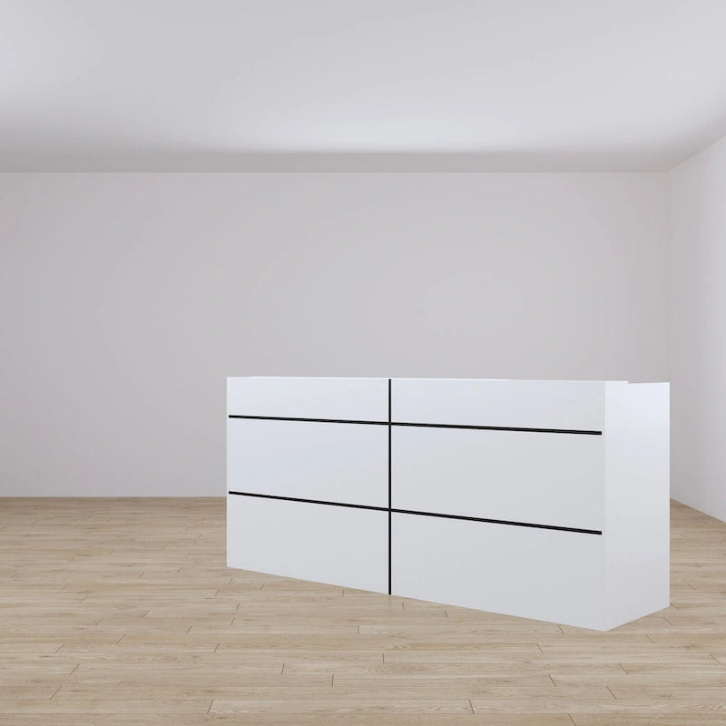 Comptoir d'accueil, dessus de comptoir de transaction, plateau de bureau laminé, table avant