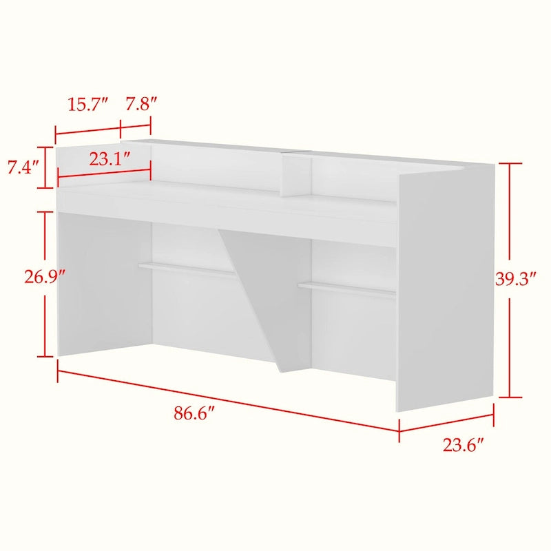 Comptoir d'accueil, dessus de comptoir de transaction, plateau de bureau laminé, table avant