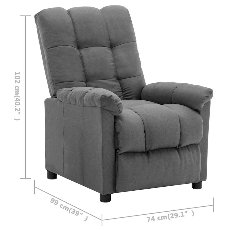 Fauteuil inclinable relaxant et confortable pour home cinéma en tissu - 29,1 x 38,9 x 40,1
