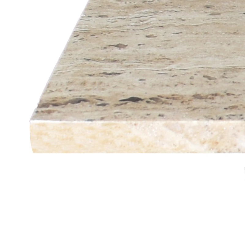 18.5 Table d'appoint contemporaine faite à la main en marbre naturel en forme de T, Gris/Beige, par