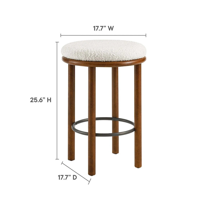 Tabourets de comptoir en tissu bouclé - Lot de 2