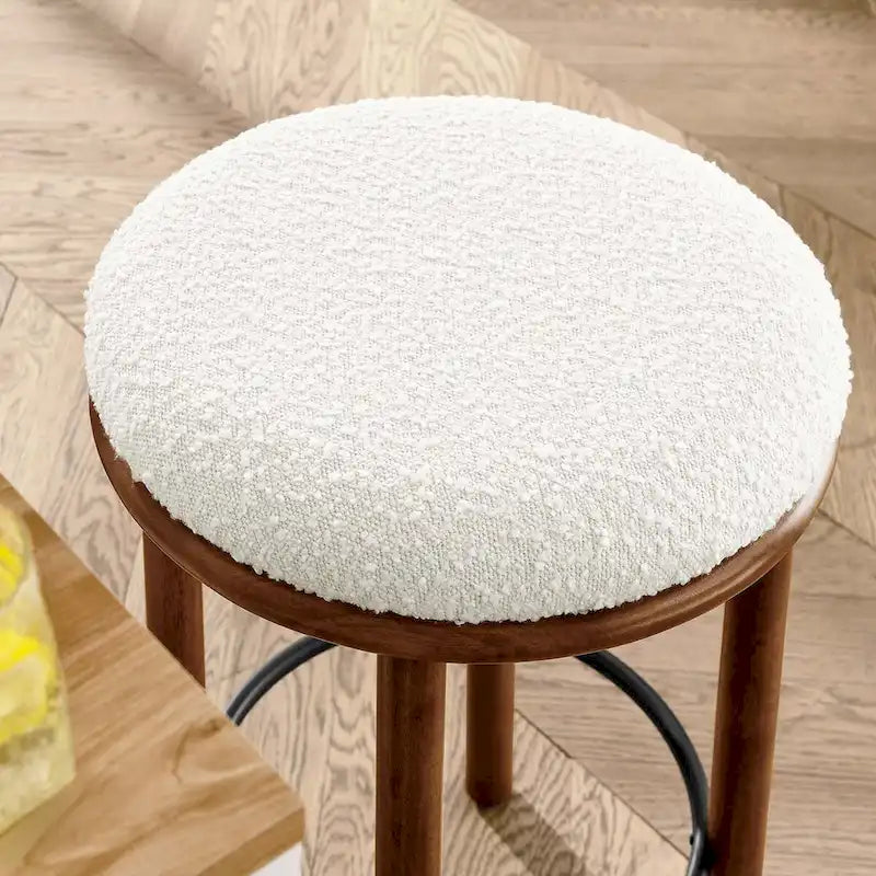 Tabourets de comptoir en tissu bouclé - Lot de 2