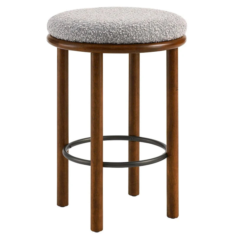 Tabourets de comptoir en tissu bouclé - Lot de 2