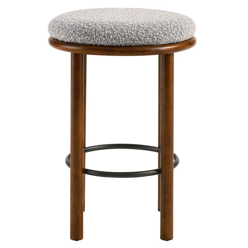 Tabourets de comptoir en tissu bouclé - Lot de 2