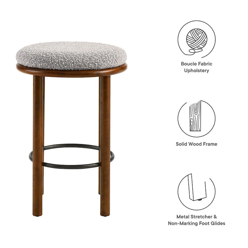 Tabourets de comptoir en tissu bouclé - Lot de 2