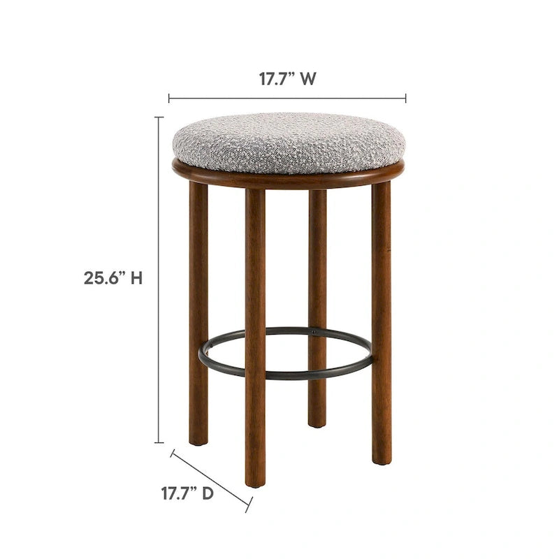 Tabourets de comptoir en tissu bouclé - Lot de 2