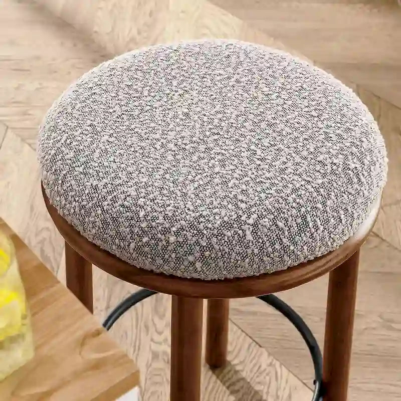 Tabourets de comptoir en tissu bouclé - Lot de 2