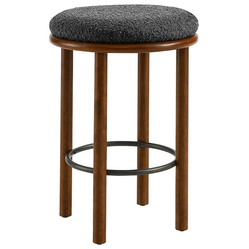 Tabourets de comptoir en tissu bouclé - Lot de 2