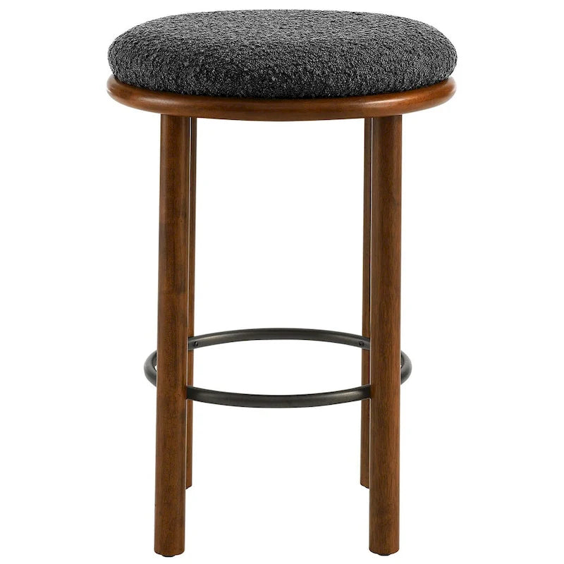 Tabourets de comptoir en tissu bouclé - Lot de 2