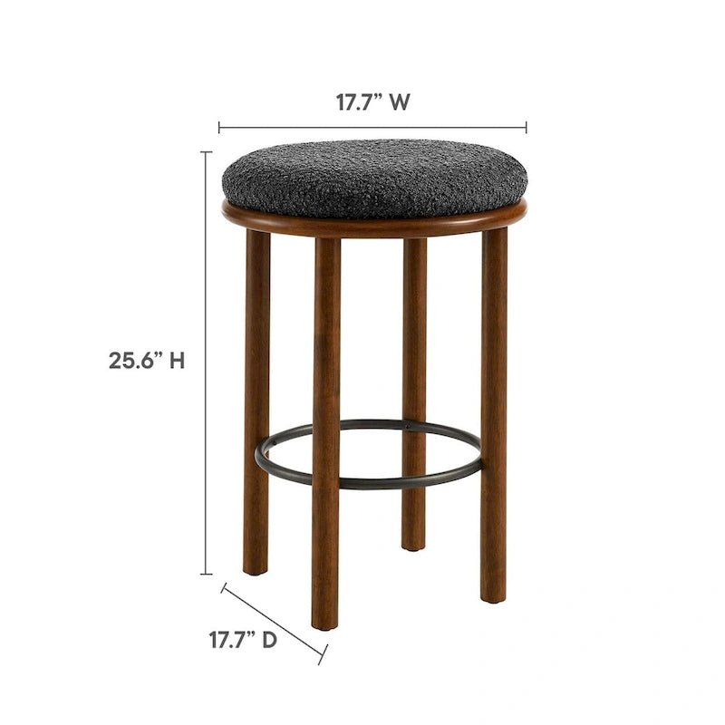 Tabourets de comptoir en tissu bouclé - Lot de 2