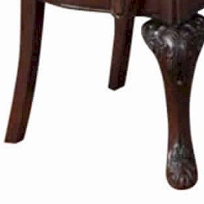 Fauteuil Royal Traditionnel en Bois d'Hévéa, Lot de 2, Marron