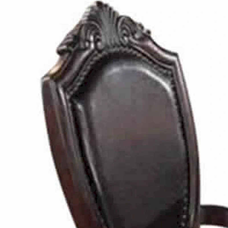 Fauteuil Royal Traditionnel en Bois d'Hévéa, Lot de 2, Marron