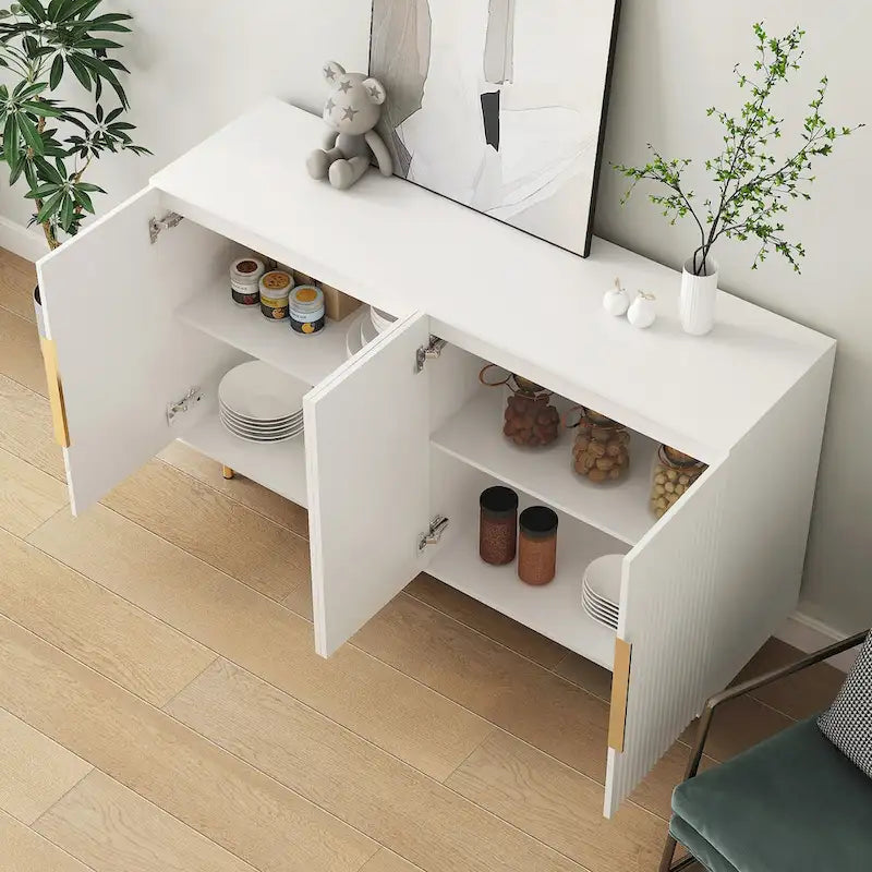 Buffet moderne avec rangements et étagères réglables