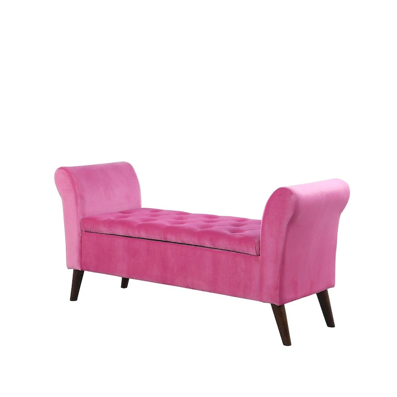 Banc de rangement capitonné de 25 po avec accoudoir