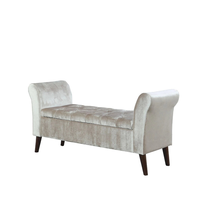 Banc de rangement capitonné de 25 po avec accoudoir
