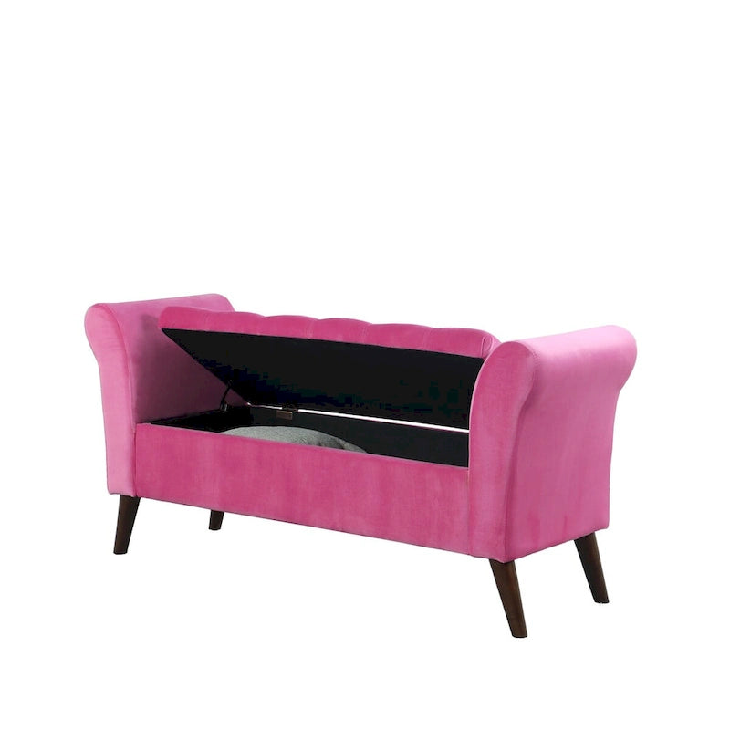 Banc de rangement capitonné de 25 po avec accoudoir