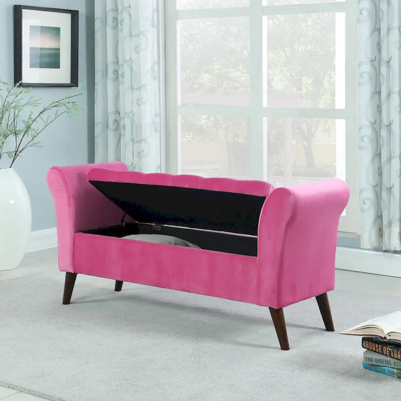 Banc de rangement capitonné de 25 po avec accoudoir