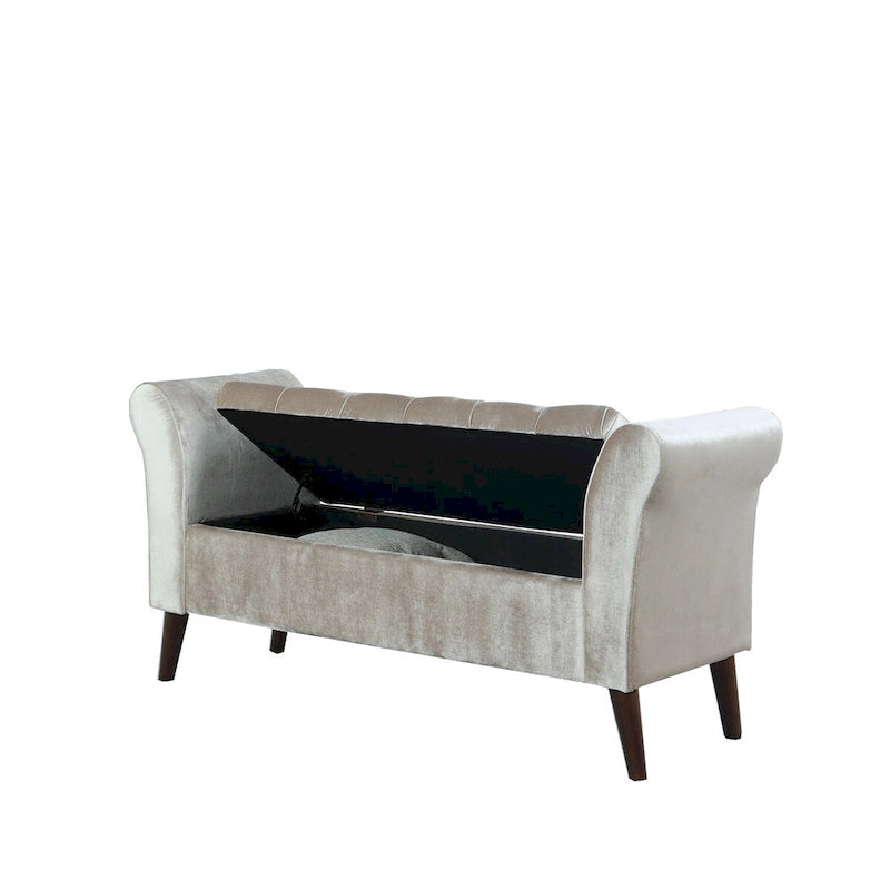 Banc de rangement capitonné de 25 po avec accoudoir