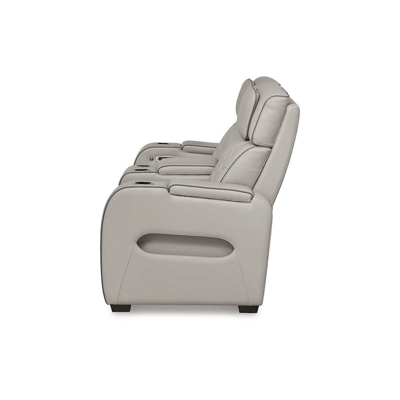 Causeuse inclinable électrique grise avec console – 75W x 40D x 44H